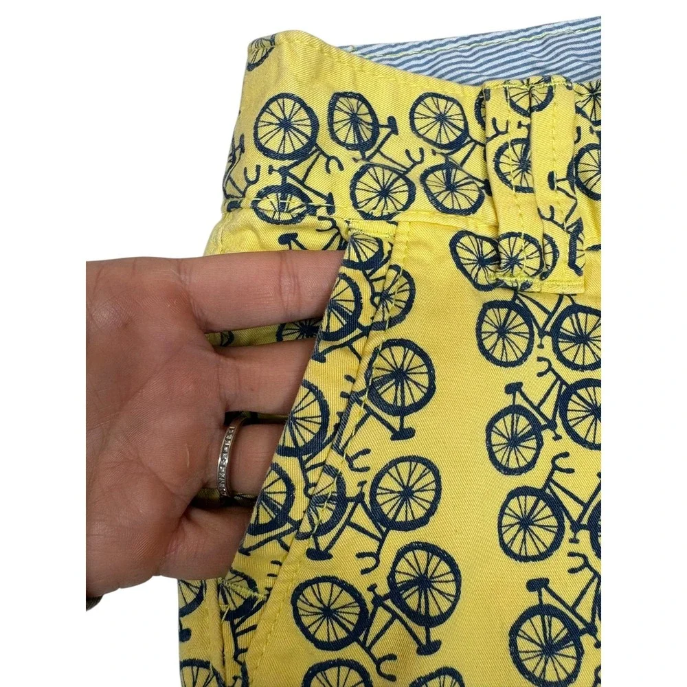 Red Camel Yellow Bicycle Print Micro Shorts Retro Summer Casual Y2k Preppy 3‎